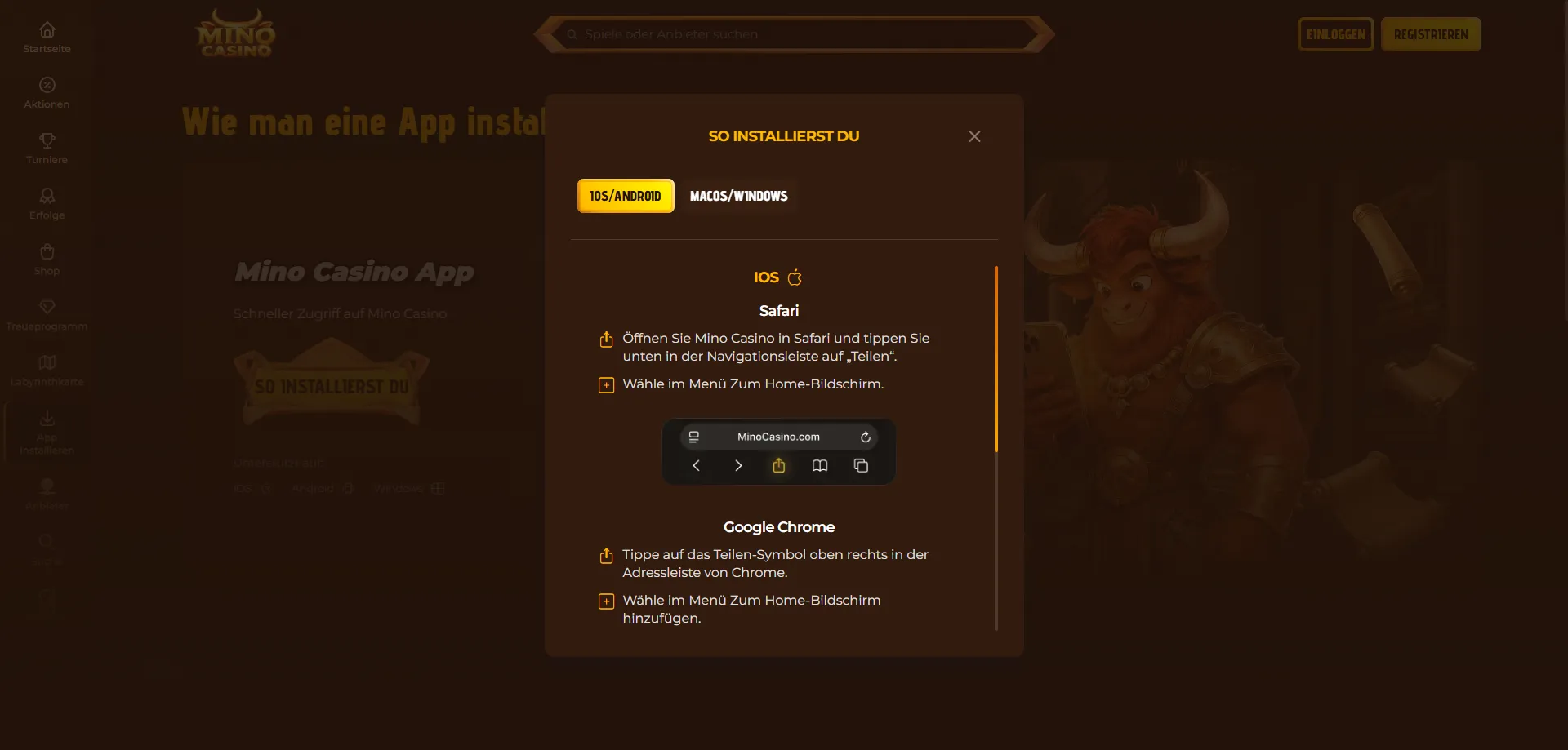 Mino Casino mobile — gioca da smartphone senza scaricare app